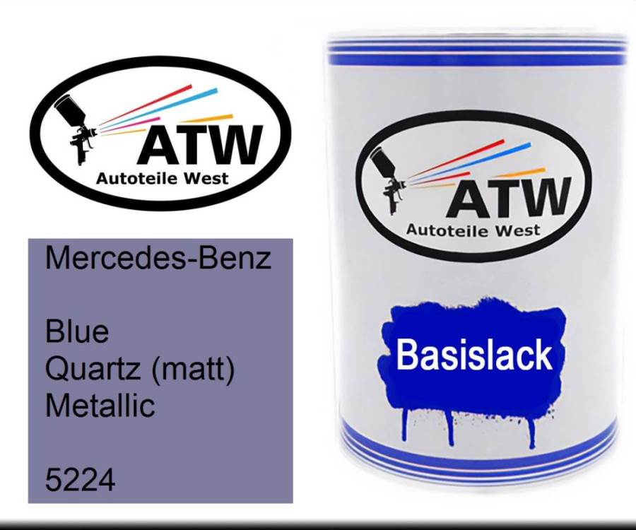 Mercedes-Benz, Blue Quartz (matt) Metallic, 5224: 500ml Lackdose, von ATW Autoteile West.